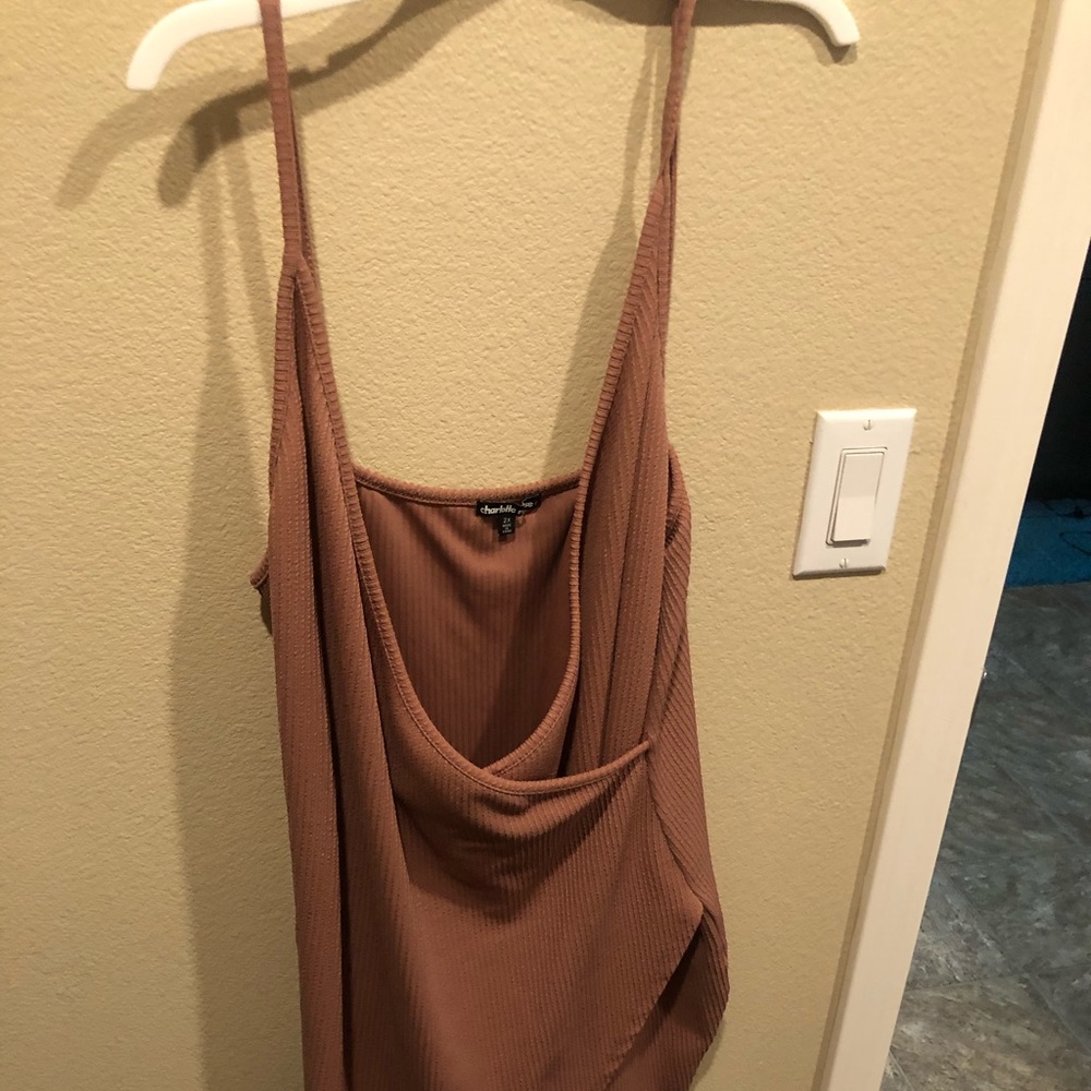 Tank top dress with slit